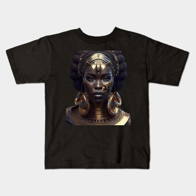 Jeweled Empress: Afrofuturistic Graphic T-Shirt Kids T-Shirt by MeatLuvers